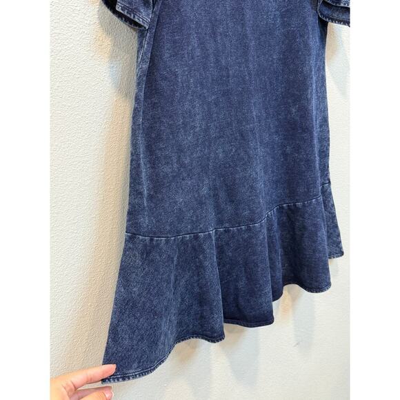 Anthropologie Odette Mini Blue Ruffle Dress - Picture 4 of 8